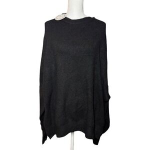 Umgee Darlin' Please Sweater 2XL Black NWT Oversized Dolman Sleeve Knit